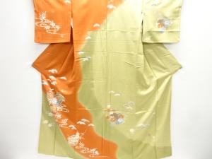 流水に菊松模様刺繍訪問着